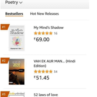 🏆Amazon Best seller Debut Book ‘My Mind’s Shadow” announcement on International Digital Literary forum