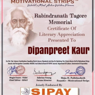 🏆Rabindranath Tagore Memorial Honor from Literary Journal of Seychelles (SIPAY) pays tribute to the enduring legacy of the literary luminary.