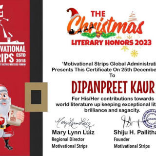 🏆The Christmas Literary Honors 2023(TCLH23)-Acknowledgment from Motivational Strips Award & Recognition Committee (MSARC) underscores the festive spirit of creativity within the literary community